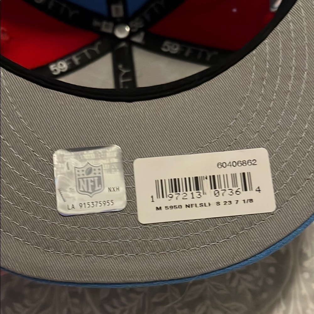 New Era Blue and White 59FIFTY Houston Oilers Cap Size 7 1/8‎ - Picture 6 of 8